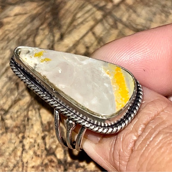 Indonesian Bumblebee Jasper Ring Size 5 1/4 - Picture 10 of 13